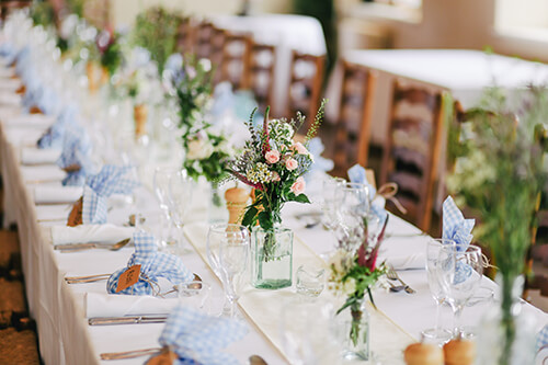 Reception Table at Relaxed Wedding